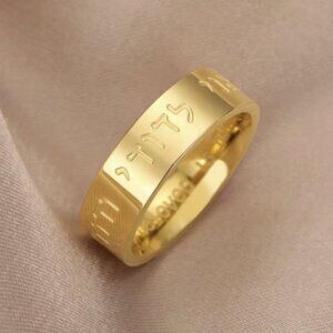 Jewish Shema Ring Stainless Steel I Am My Beloved's Christian Jewelry Gold